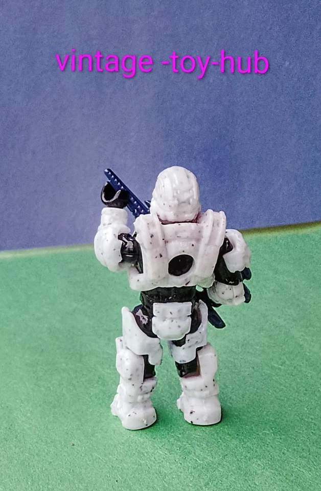 Halo Mega Bloks🔥UNSC ARCTIC WHITE SPARTAN DEFENDER🔥con Papeleo, Gun Echo Series Foto 3 de 4