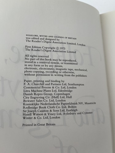 Folklore Myths and Legends of Britain Readers Digest 1973 First Edition - Picture 6 of 11