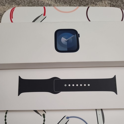 Apple Watch Series 9 GPS+Cell 41mm Graphite Steel Case w/ Midnight Band M/LA2982 - Photo 4 sur 5