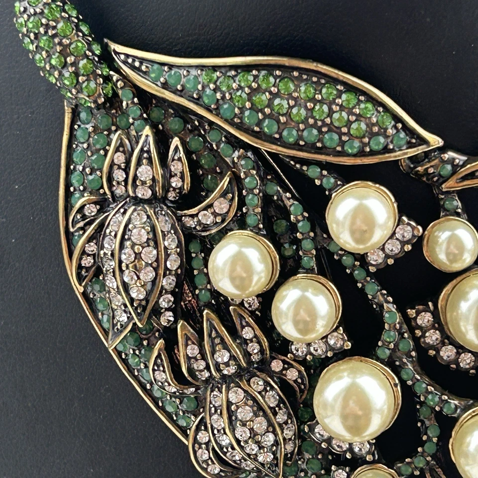 Heidi Daus Lily of the Valley Statement Necklace STUNNING Swarovski Crystal - Image 3 of 4