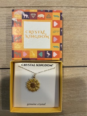 Crystal Kingdom beautiful sunflower pendant necklace 