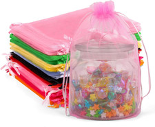 50PCS Organza Bags 6X9 Multicolor Small Mesh Gift Bags Drawstring