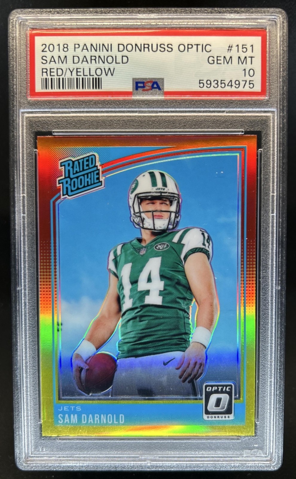 Sam Darnold Panini Donruss Optic #151 Red/Yellow