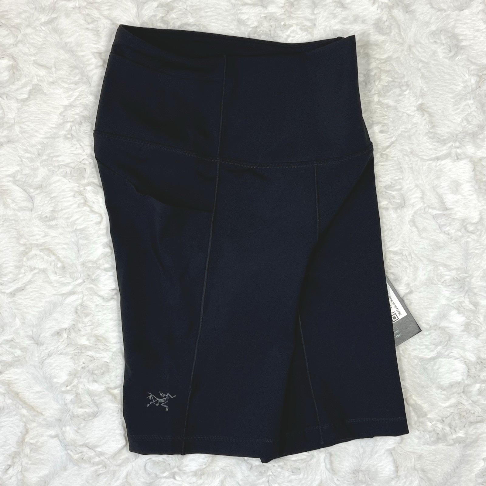 Pantaloncini corti nuovi con etichette ARC'TERYX Essent vita alta 8" donna 0 tasche nere escursione trail run
