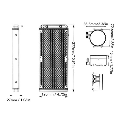 240mm Integrated Computer CPU Liquid Cooler Integrated Dual PWM 120mm ARGB Wa FY - Afbeelding 23 van 24