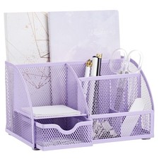 Annova Mesh Desk Organizer Office with 7 Compartments + Drawer/Desk Tidy Cand...