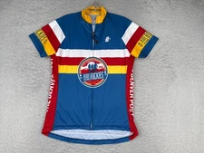 Hincapie Cycling Jersey Womens Medium Blue Red 2013 Denver Post Wells Fargo Poly