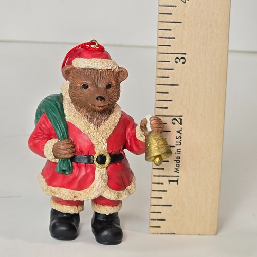 Vintage Christmas Ornament Bear Santa Claus Holiday Hanging Decoration 3 in Xmas - Picture 6 of 6