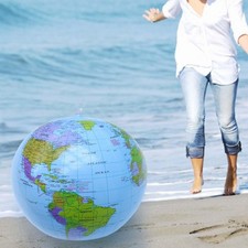 Inflatable Earth Globe Easy to Read Geography Balloon Toy PVC Beach Ball Globe