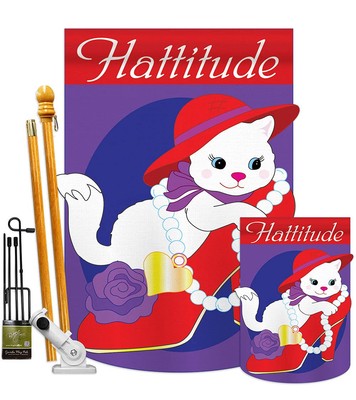 Group Hattitude Kit Cat Kitten Meow Spoiled Paw Fur Pet Nature Farm Animal Cr...