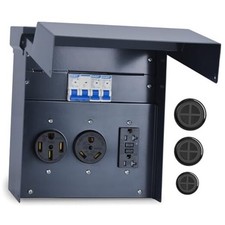 RV Electrical Panel with Breaker, Temporary Power RV Outlet Box, 50 30 20 Amp