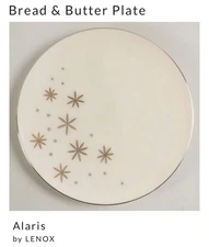 Lenox Alaris Bread & Butter Plate Midcentury Modern USA Stars Gold Platinum