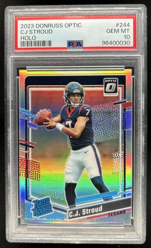 2023 Panini Donruss Optic C.J. Stroud Holo Prizm RC Rated Rookie #244 PSA 10