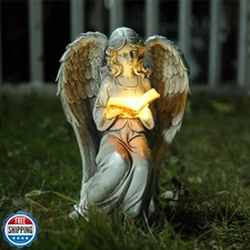 Ovewios Angel Statue Outdoor Decor, Elegant Angel Garden Statues