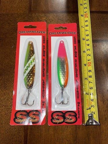 NEW Two (2)  DREAMWEAVER Super Slim Trolling Spoons-Jager Bomb & Caramel Dolphin - Afbeelding 4 van 4
