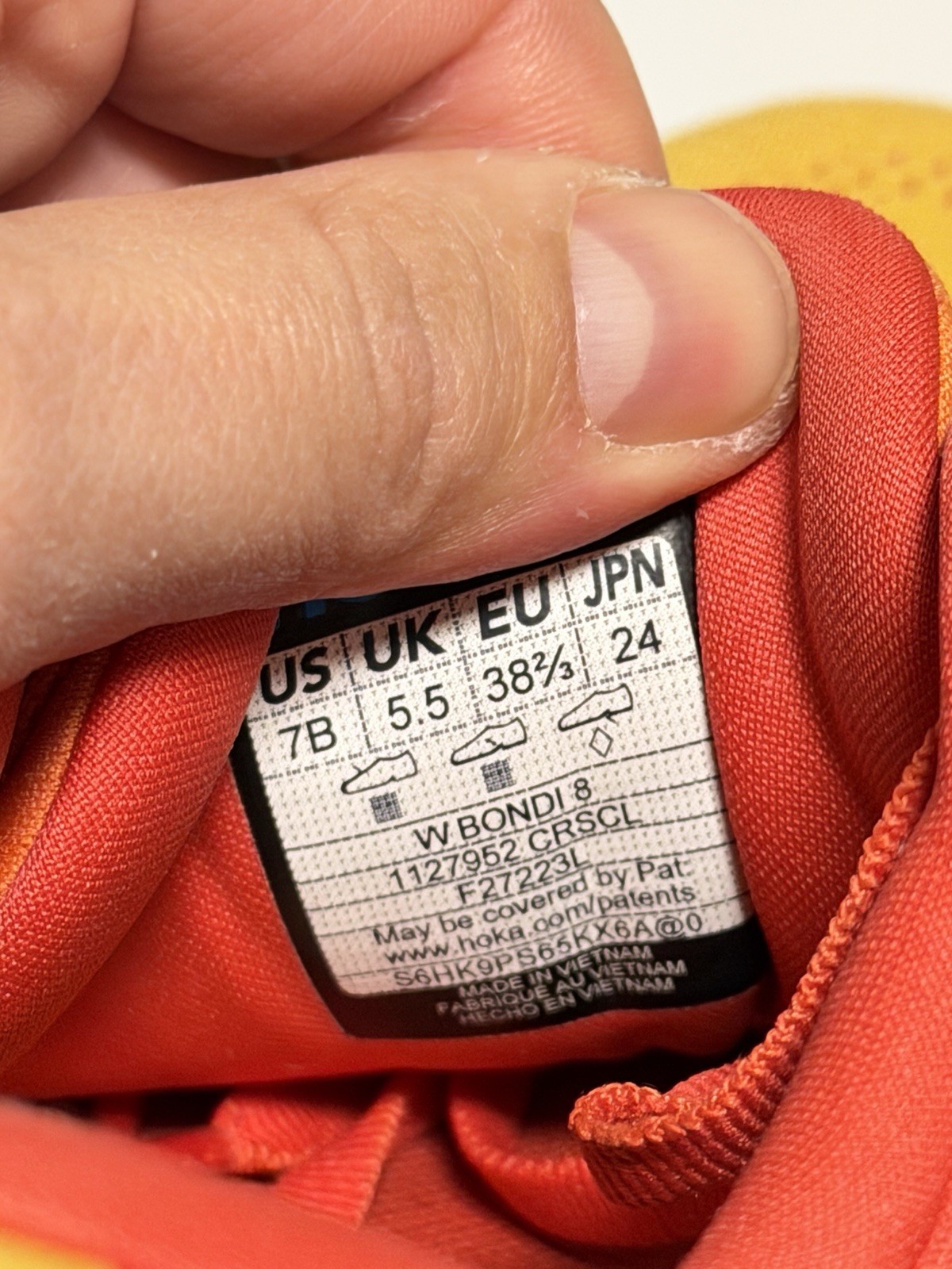 Hoka One One Bondi 8 Yellow Blue Red 1127952 CRSCL Women’s US 7 B thumbnail 8