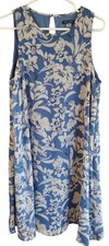 Tommy Hilfiger Dress Blue Chiffon Floral Lined Sleeveless Midi Womens Twelve