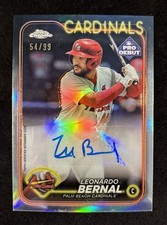 Leonardo Bernal Auto 2024 Topps Chrome Pro Debut PDC-164 Auto Refractor /99 