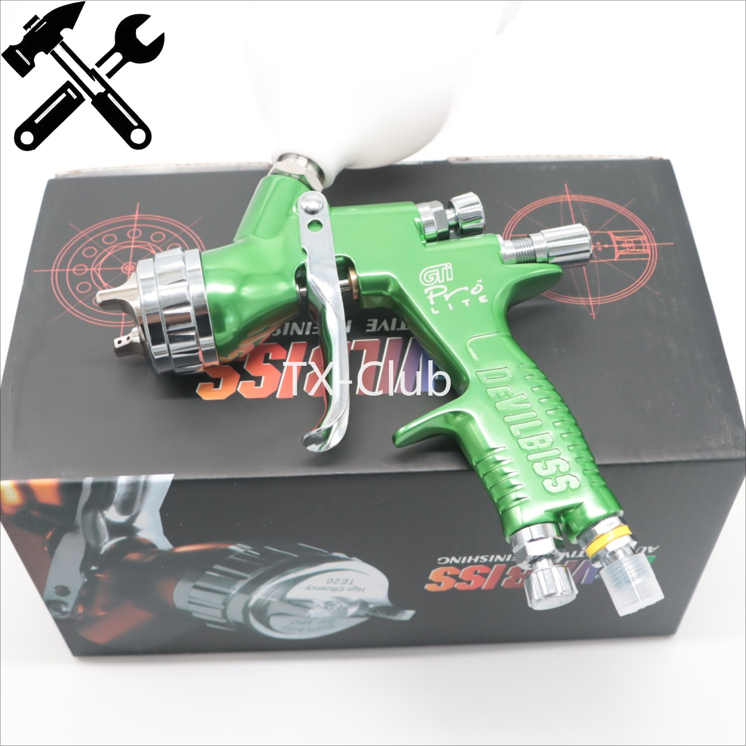 Automobile Spray Gun 1.3mm TE20 GTI PRO LITE Gravure Tool Green Pistol DEVILBISS