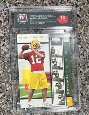 2005 Upper Deck Premiere #16 Aaron Rodgers Rookie Card Graded 10 Gem Mint RC