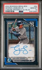 2024 Bowman Mega George Lombard Jr Blue Mojo AUTO 40/150 PSA 10