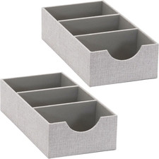3 Compartment Organizer Tray 2 Pack, Accessory Organizer, Sturdy Drawer Organize