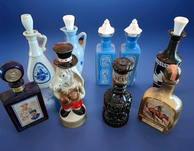 Assortment Collectible Vintage Jim Beam Bourbon Bottles Set 9