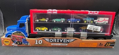 Driven Pocket Series Toy Truck With 10 Mini Vehicles Launch Feature Ages 3+
