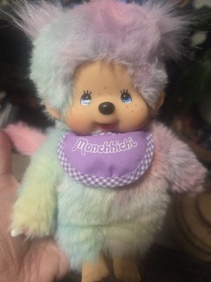 Sekiguchi Monchhichi Tie Dye Rainbow Girl w/Blue Eyes! 8  Plush 