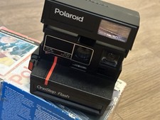 Vintage Polaroid OneStep Flash 600 Camera w/ Original Box Manual Works Powers On