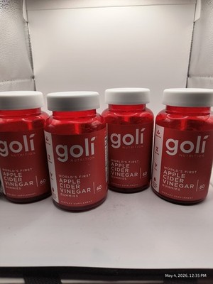 240 Goli Nutrition Apple Cider Vinegar Gummies 60 Count Four Bottles Exp 2027+