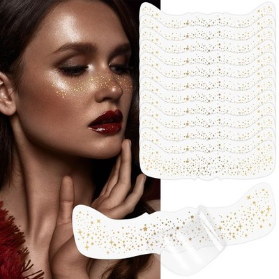 LOPHE Glitzer Gesicht Sommersprossen Tattoo, 12 Stück Glitter Freckles
