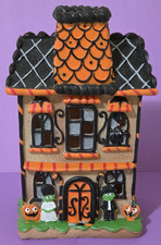 Illuminated Halloween Haunted House 9 1/2" Tall New Without Tags