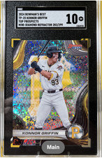 2024 Konnor Griffin Pirates /299 Bowman Best Mini Diamonds Refractor SGC 10 Pop2