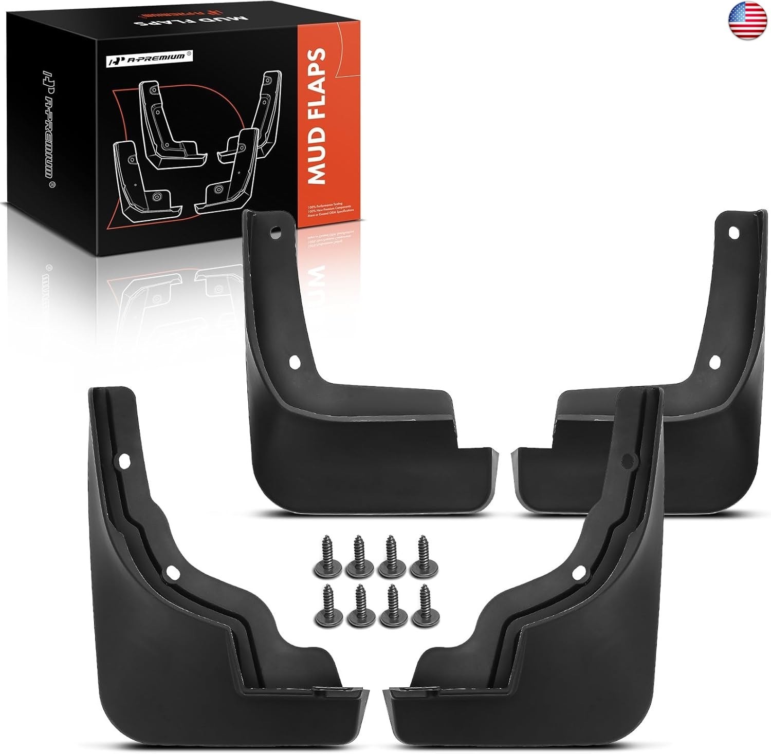 A-Premium Set of 4PCS Mud Flaps Splash Guards Mudguards Mudflaps with Hardware