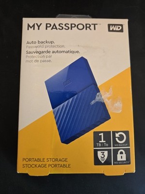 Western Digital WD My Passport 1TB External Portable Storage USB 3.0 Hard Drive