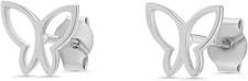 Solid 14K Gold Silhouette Butterfly Stud Earrings