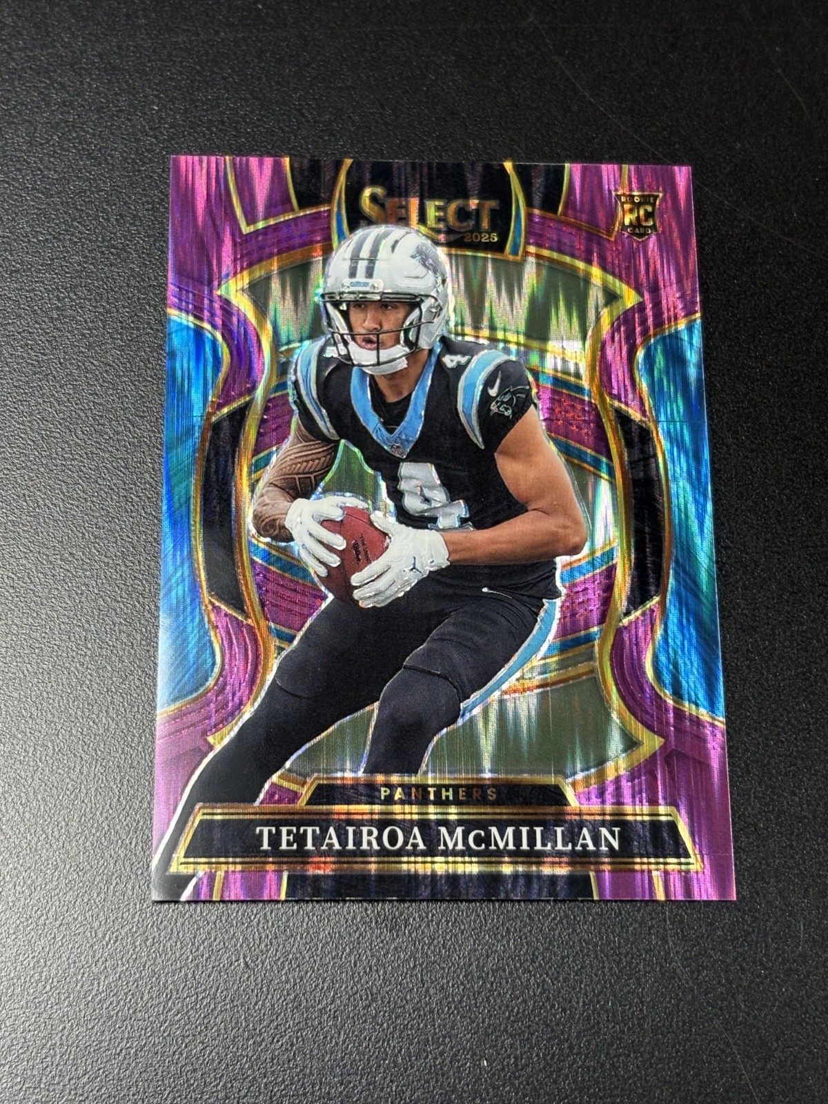Tetairoa McMillan 2025 Select Rookie Purple Flash Prizm 699/699 BOOKEND #44 RC