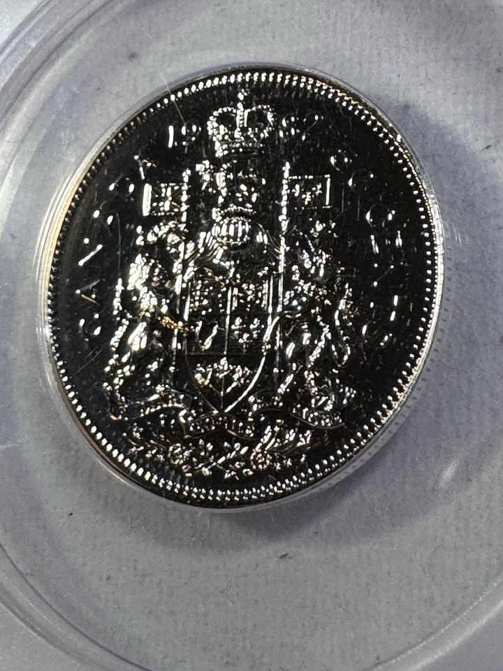 1982 Canada 50 Cents Proof Like Coin Graded MS 66 by ANACS Large Beads - Image 3 of 4