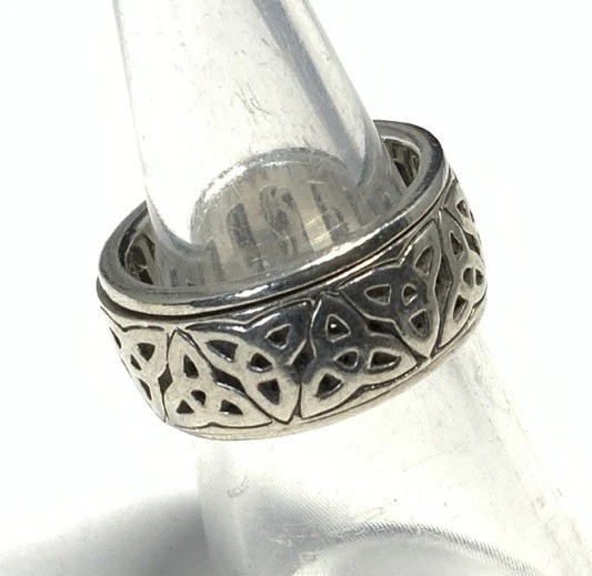Anillo giratorio Peter Stone de plata de ley 925 con nudo de amor irlandés talla 5,75 KP50 Foto 3 de 4