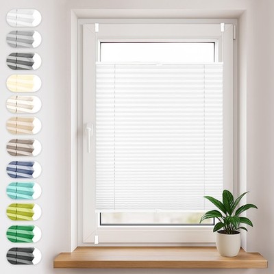 Plissee weiß 65cm x 120cm Jalousie Easyfix Faltrollo Plisseerollo Plisse Plisee