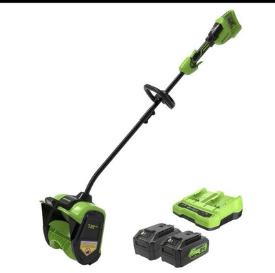 Greenworks 12'' Brushless Snow Shovel with Light Kit: 24V Lithium Ion, Adjustable