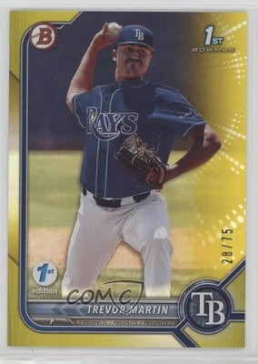 2022 Bowman Draft 1st Edition Yellow Foil 28/75 Trevor Martin #BD-184 4f5