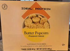 Ideal Protein Butter Popcorn Flavoured Popped Cakes - 7 Packets - EXP 4/30/26