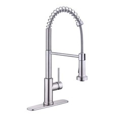 Glacier Bay Paulina Single-Handle Spring Neck Sprayer Kitchen Faucet Stainless