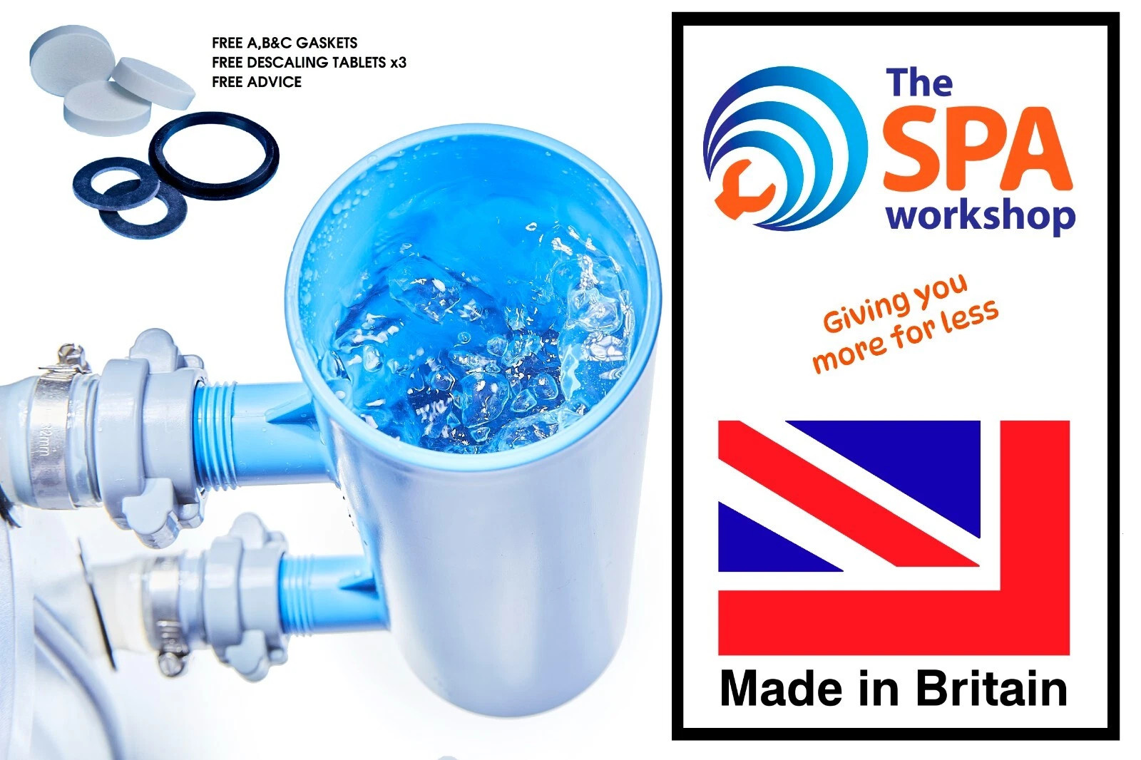 Lay Z Spa AirJet Compatible Descaler - FREE ABC Gaskets + 3x Descaling Tablets