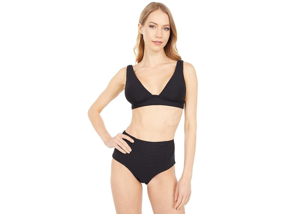 Топ Rip Curl Premium Surf с глубоким V-образным вырезом (черный) Женский купальник размера XS