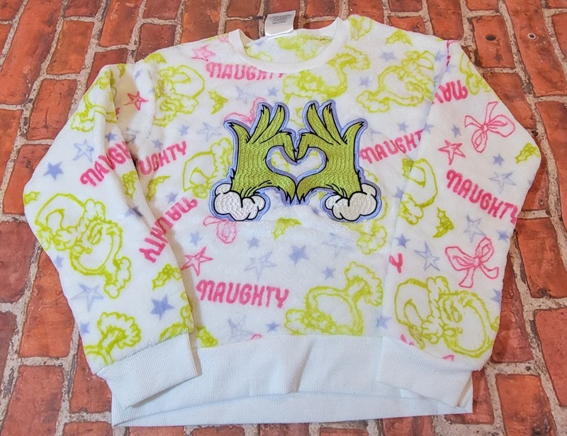 The Grinch Girls Fleece Sweatshirt Super Soft Sz 7 Christmas