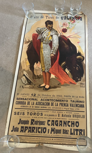 Poster vintage corrida - 1950 - Plaza de Toros de Valencia - Foto 2 di 5