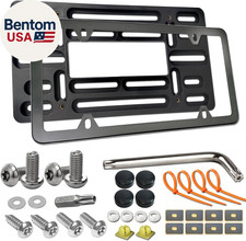 Front License Plate Bracket- Universal Bumper Mounting Kit, Car Tag Holder Adapt